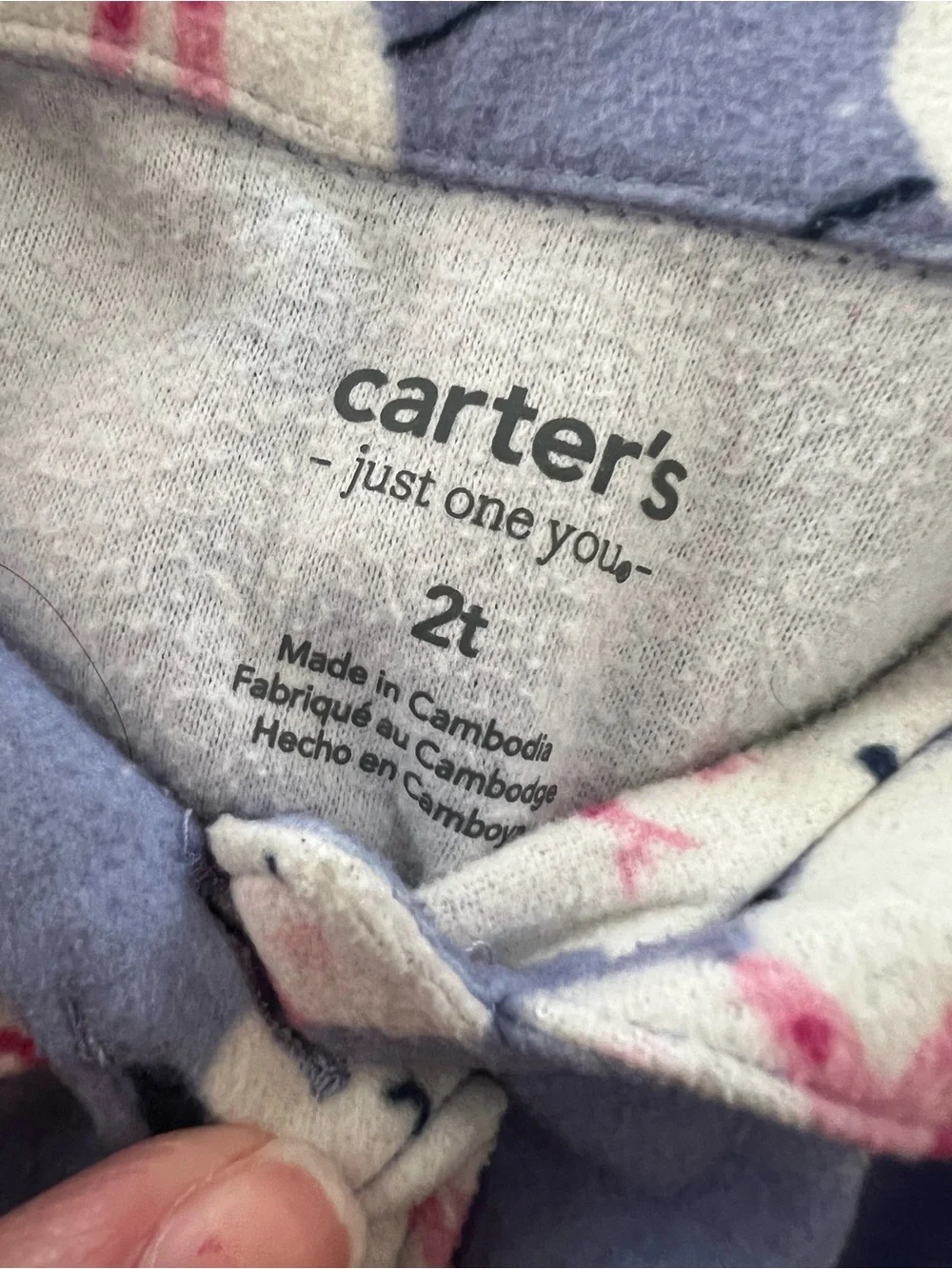 Carter's Lavender Snowman Kids Pajama Set
